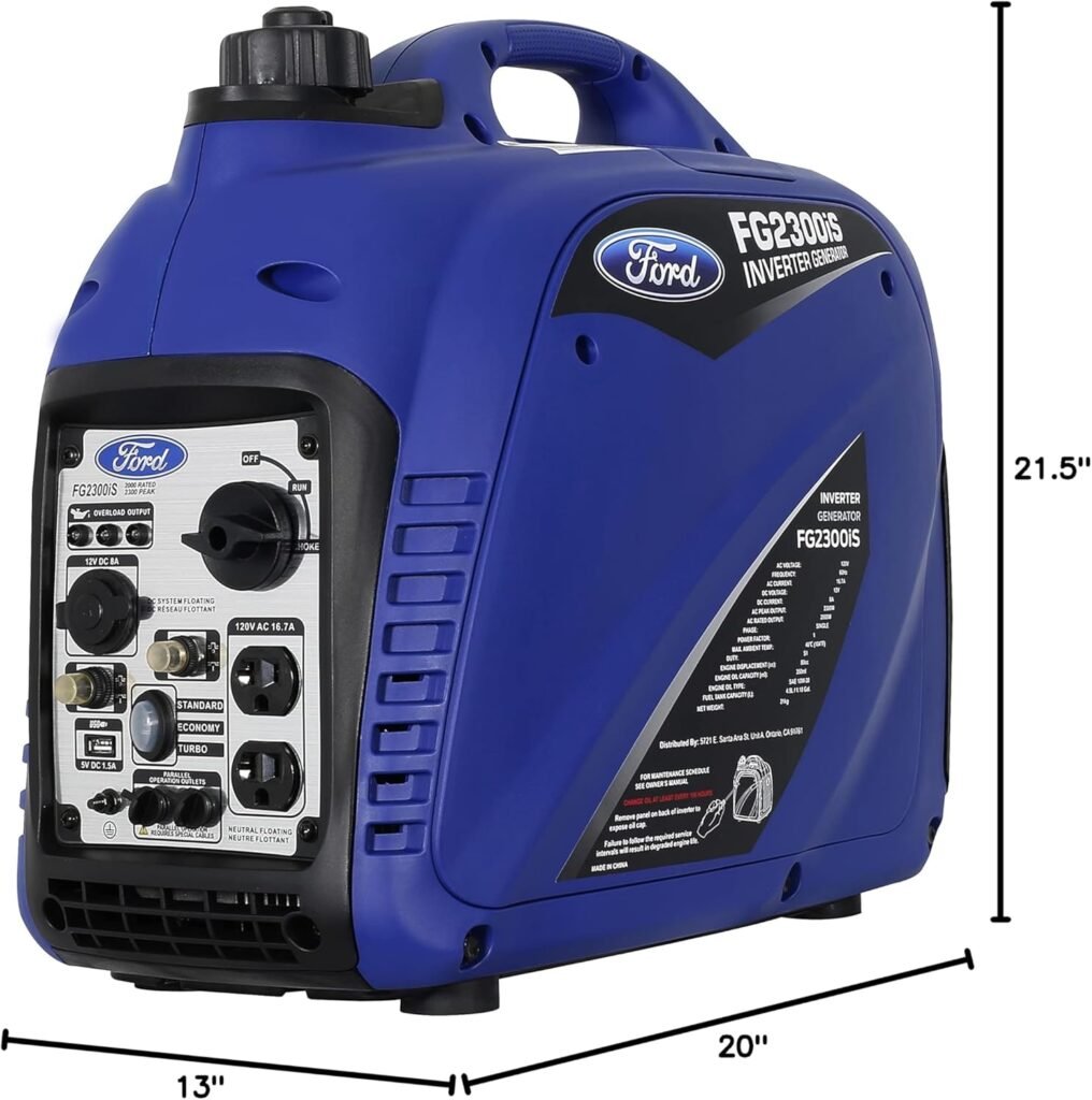 Ford 2500 Watt Gas Inverter Generator, Small Portable Quiet, Home Use, Camping, Outdoor, CARB Compliant, Parallel Capability, Built Ford Tough, Generadores De Gasolina Silencioso, FG2500IS Ford 2500 Watt Gas Inverter Generator, Small Portable Quiet, Home Use, Camping, Outdoor, CARB Compliant, Parallel Capability, Built Ford Tough, Generadores De Gasolina Silencioso, FG2500IS