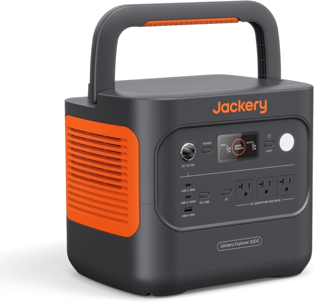 Jackery Explorer 2000 v2 Portable Power Station, 2042Wh LiFePO4 Home Backup Battery, 2200W Solar Generator, USB-C PD 100W Fast Charging for Emergencies, Power Outages, Camping(Solar Panel Optional) (Renewed) Jackery Explorer 2000 v2 Portable Power Station, 2042Wh LiFePO4 Home Backup Battery, 2200W Solar Generator, USB-C PD 100W Fast Charging for Emergencies, Power Outages, Camping(Solar Panel Optional) (Renewed)