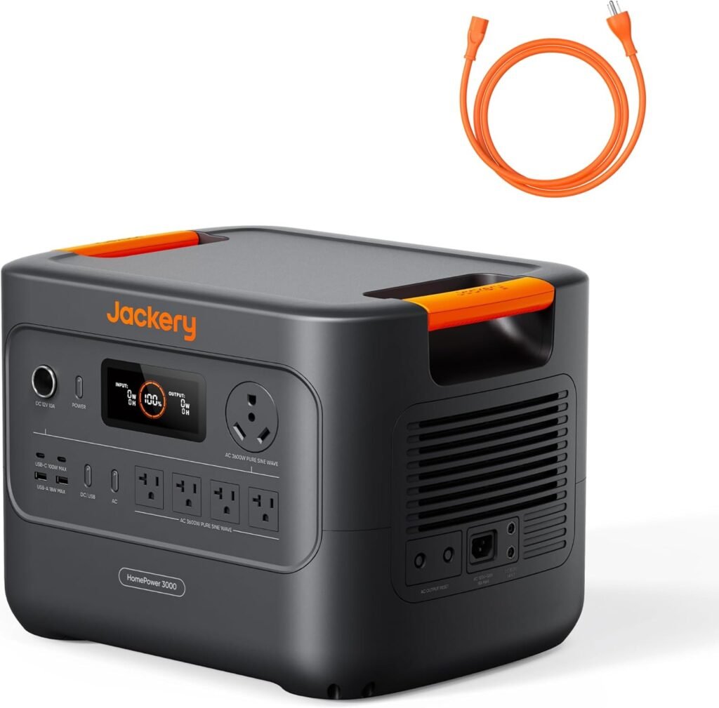 Jackery HomePower 3000 Portable Power Station with 2x 200W Solar Panels, 3600W (Surge 7200W) Output, 3072Wh LFP Battery Solar Generator, Essential Backup for Home Use, Power Outage, RV, Emergencies Jackery HomePower 3000 Portable Power Station with 2x 200W Solar Panels, 3600W (Surge 7200W) Output, 3072Wh LFP Battery Solar Generator, Essential Backup for Home Use, Power Outage, RV, Emergencies