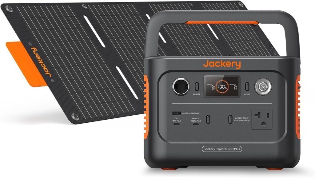 Jackery Solar Generator 300 Plus Portable Power Station with 40W Book-sized Solar Panel, 288Wh Backup LiFePO4 Battery, 300W AC Outlet, Only 5KG for RV, Outdoors, Camping, Traveling, and Emergencies Jackery Solar Generator 300 Plus Portable Power Station with 40W Book-sized Solar Panel, 288Wh Backup LiFePO4 Battery, 300W AC Outlet, Only 5KG for RV, Outdoors, Camping, Traveling, and Emergencies