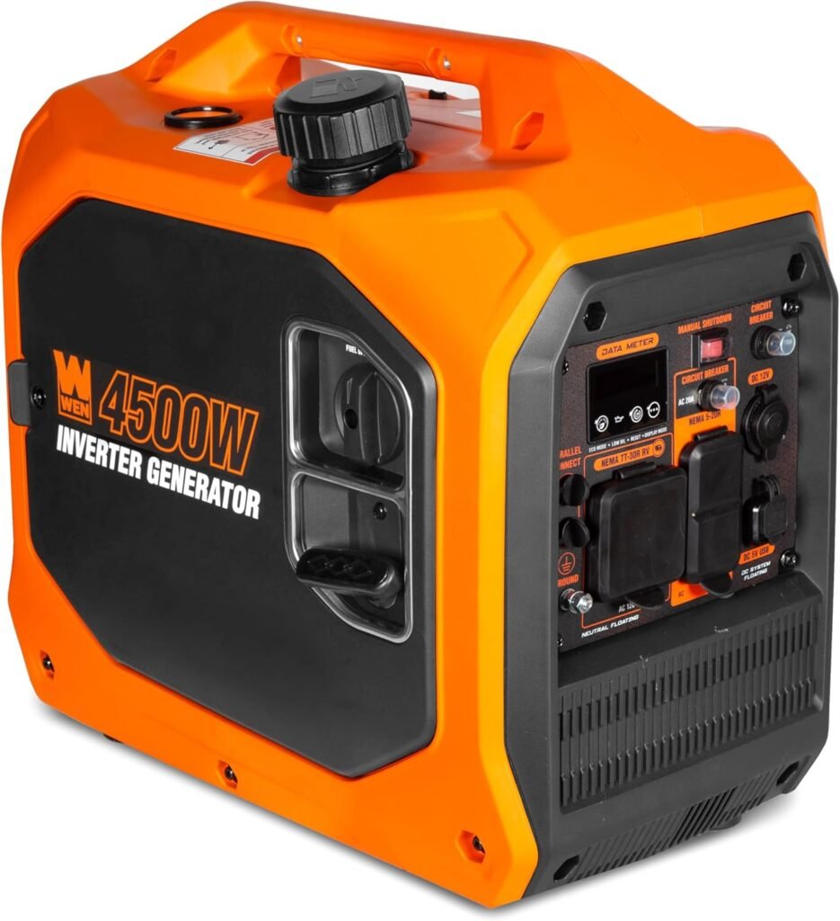 WEN 4500-Watt Inverter Generator, RV-Ready, Quiet, Portable, and Lightweight with Fuel Shut Off and CO Watchdog (56432iX)