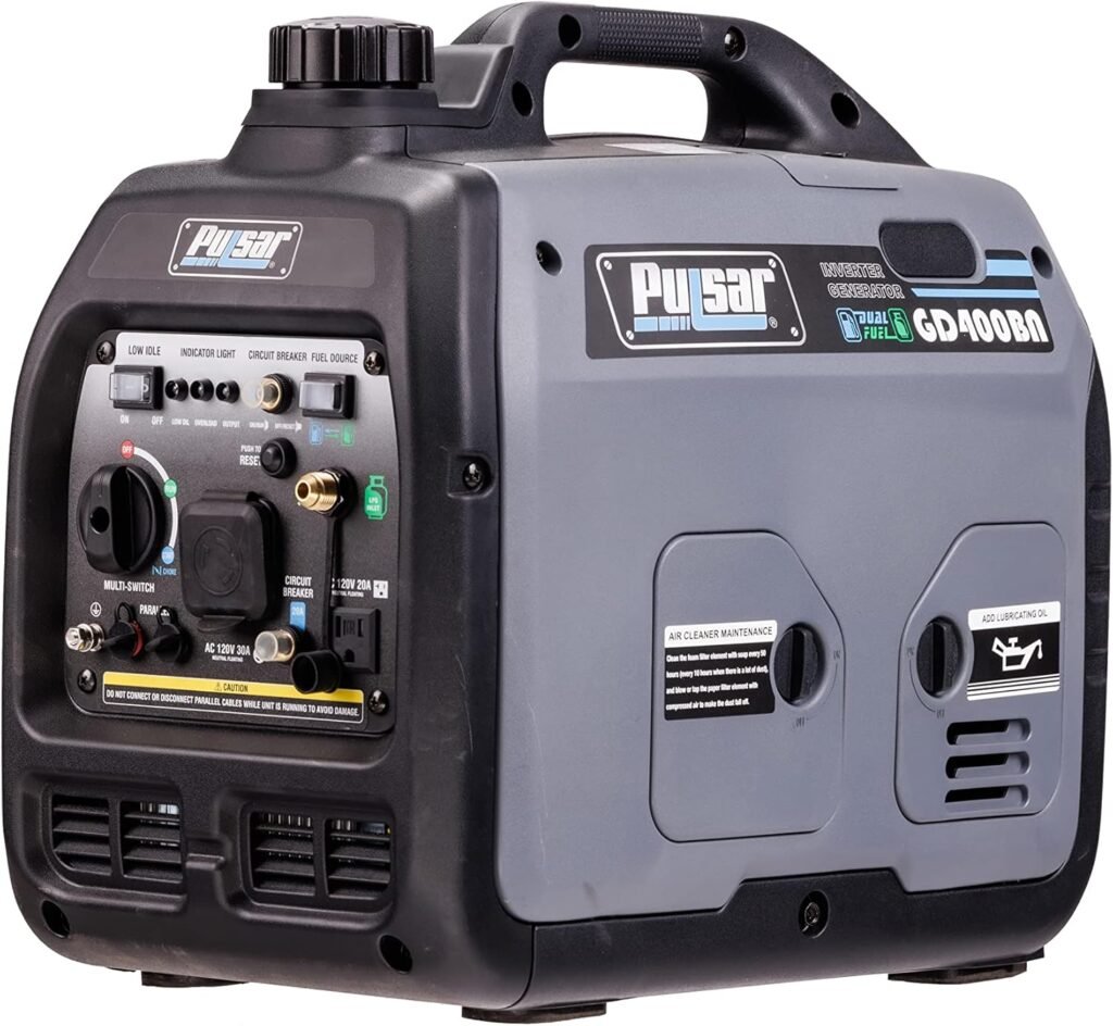 Pulsar Products GD400BN, 4000W Portable super-quiet Dual Fuel Parallel Capability, RV-Ready, CARB Compliant Pulsar Products GD400BN, 4000W Portable super-quiet Dual Fuel Parallel Capability, RV-Ready, CARB Compliant