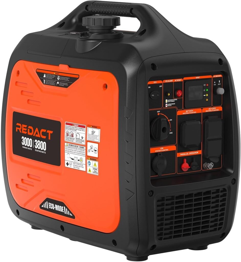 2400 Watts Portable Inverter Generator - Small Gasoline Powered for Home Backup, Camping, RV, Tailgating  Emergencies with CO Protection, Eco Mode, Recoil Start, Parallel Capable