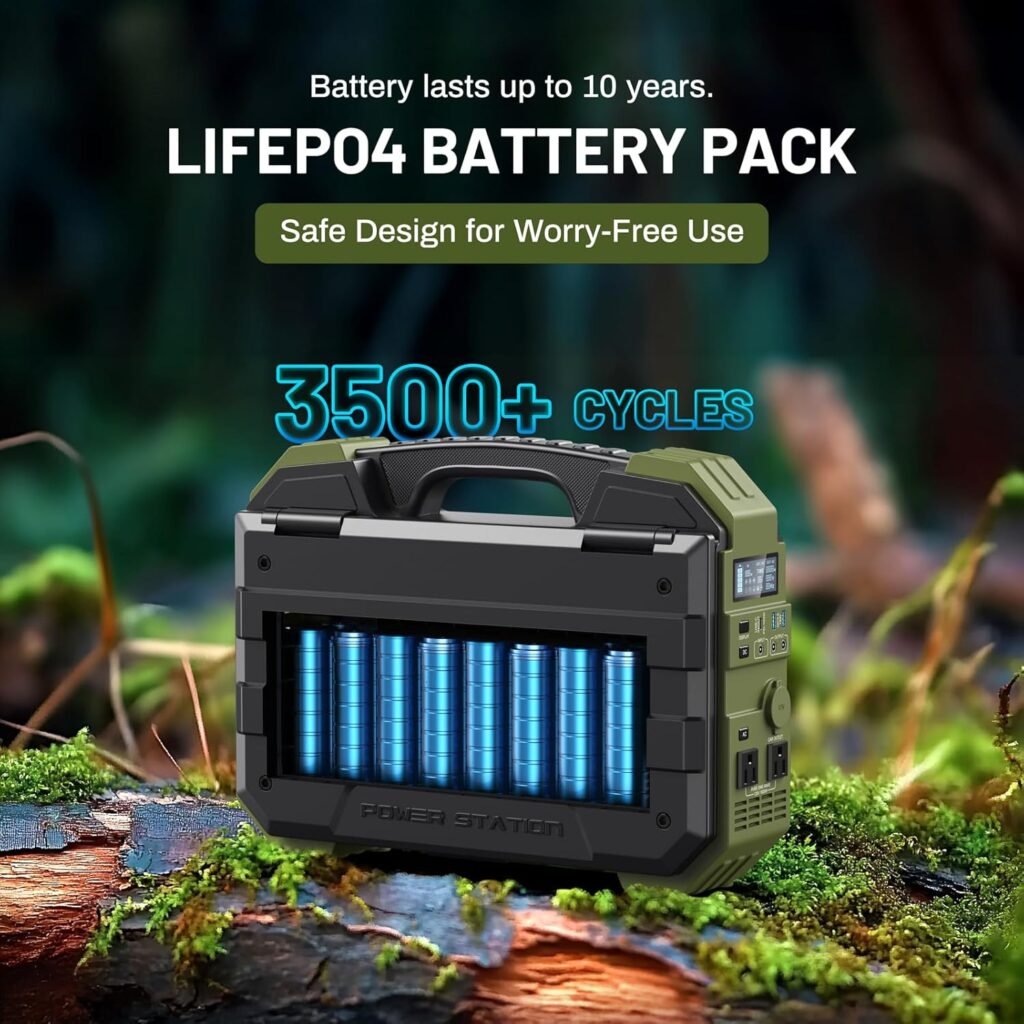 BROWEY 1600W (3200W Peak) Portable Power Station, 1024Wh LiFePO4 Battery with Built-in Solar Panel, 100W USB-C PD, Solar Generator for Camping, RV, Home Backup, Emergency