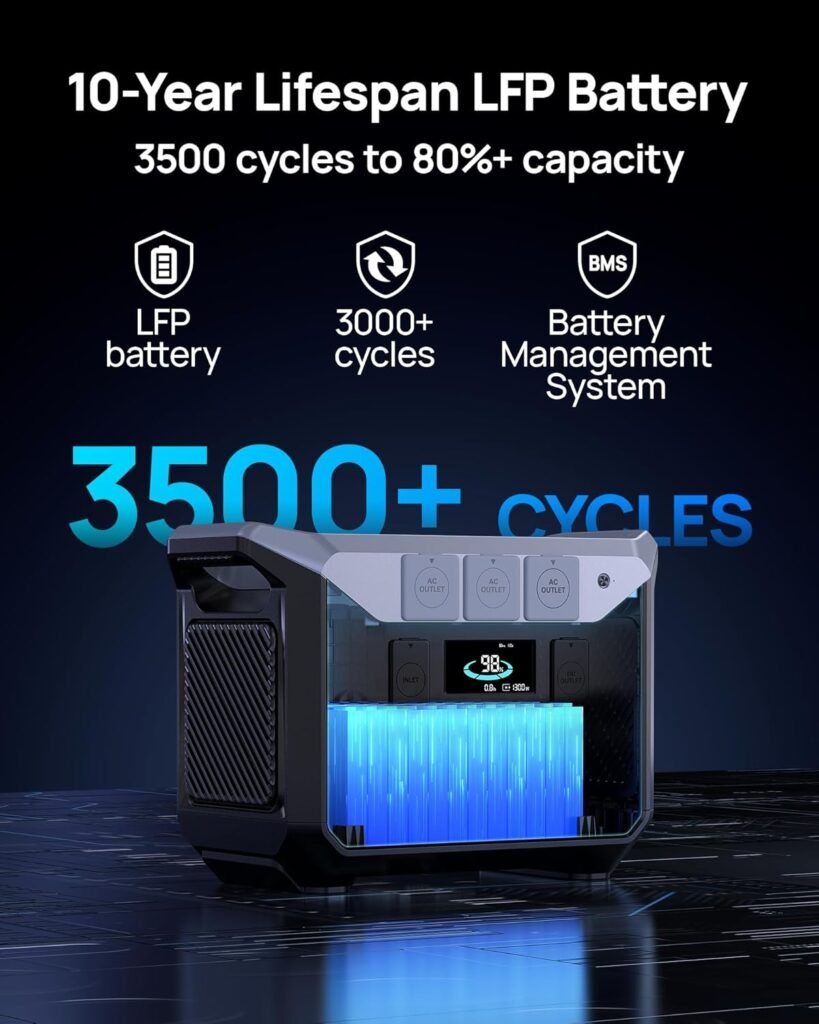 DaranEner Portable Power Station 1382.4Wh LiFePO4 Battery, 1800W (3000W Surge) Solar Generator with 1.3Hr Fast Charge, 15ms UPS Portable Generator for Home, Camping, RV, Emergency