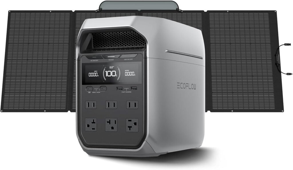 EF ECOFLOW Solar Generator DELTA 3 Plus with 400W Solar Panel (2024 New), 1000W Solar Input, LFP(LiFePO4) Battery, Portable Power Station for Home Backup Power, Camping  RVs