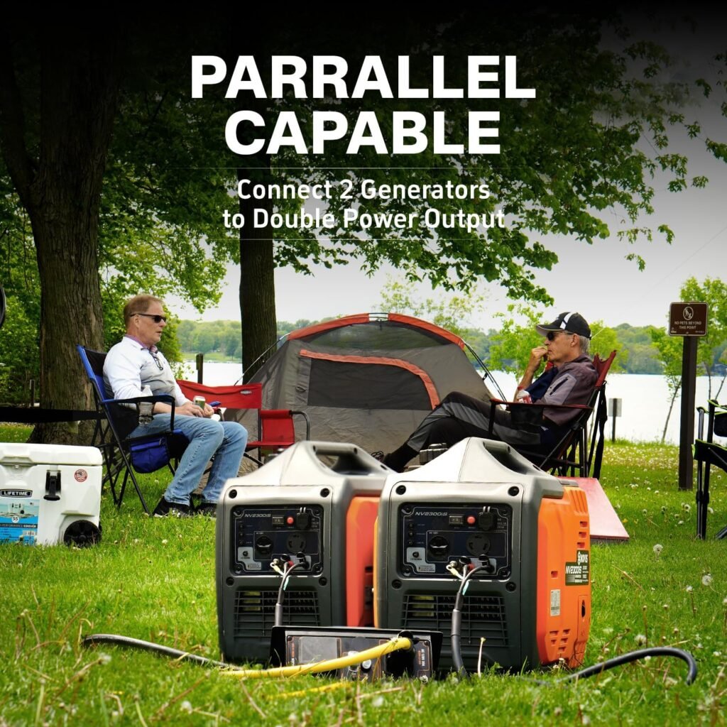 NOVUS 2300-Watt Portable Inverter Generator, Gas Powered, RV Ready, Quiet Small Gas Generators for Home Backup, Outdoor Camping, Parallel Capable, with CO Sensor, EPA Compliant