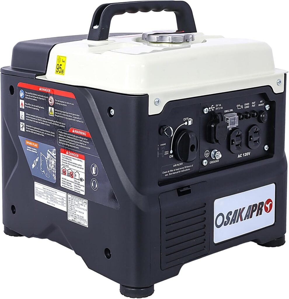 Portable Inverter Generator, 1200W Ultra-Quiet Gas Engine, Epa Compliant, Eco-Mode Feature, Ultra Lightweight For Backup Home Use  Camping