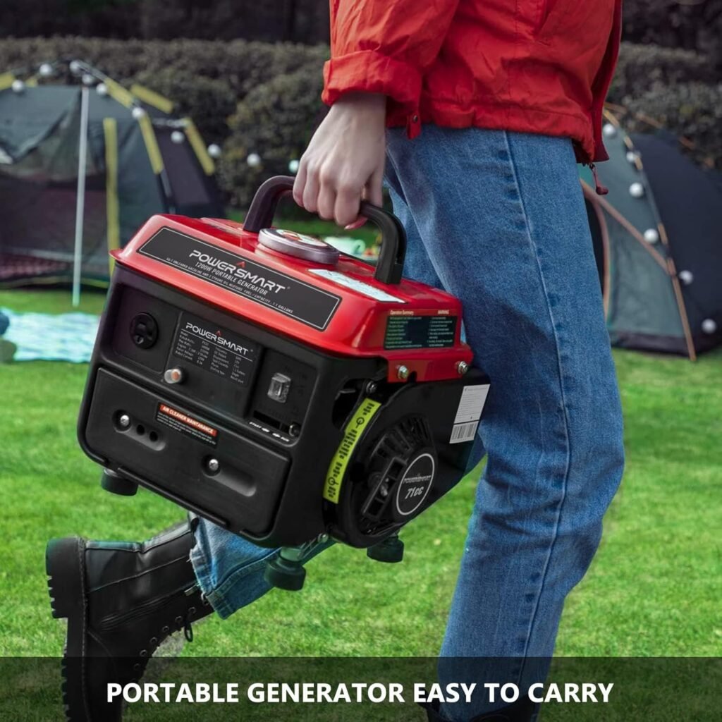 PowerSmart Generator, 1200 Watts Outdoor generator Low Noise, Gas Powered Portable Generator, PS50A