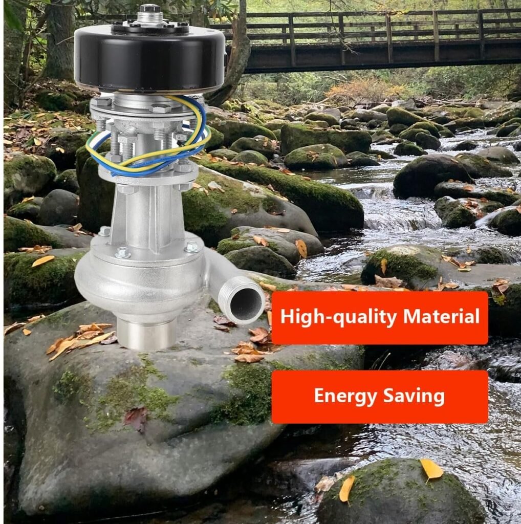 110V-220V 1000W Micro Hydroelectric Generator Water Turbine Generator Portable Mini Hydro Power Station with Bearing Micro Hydro Turbine for Outdoor Computer TV Lighting Family Camping