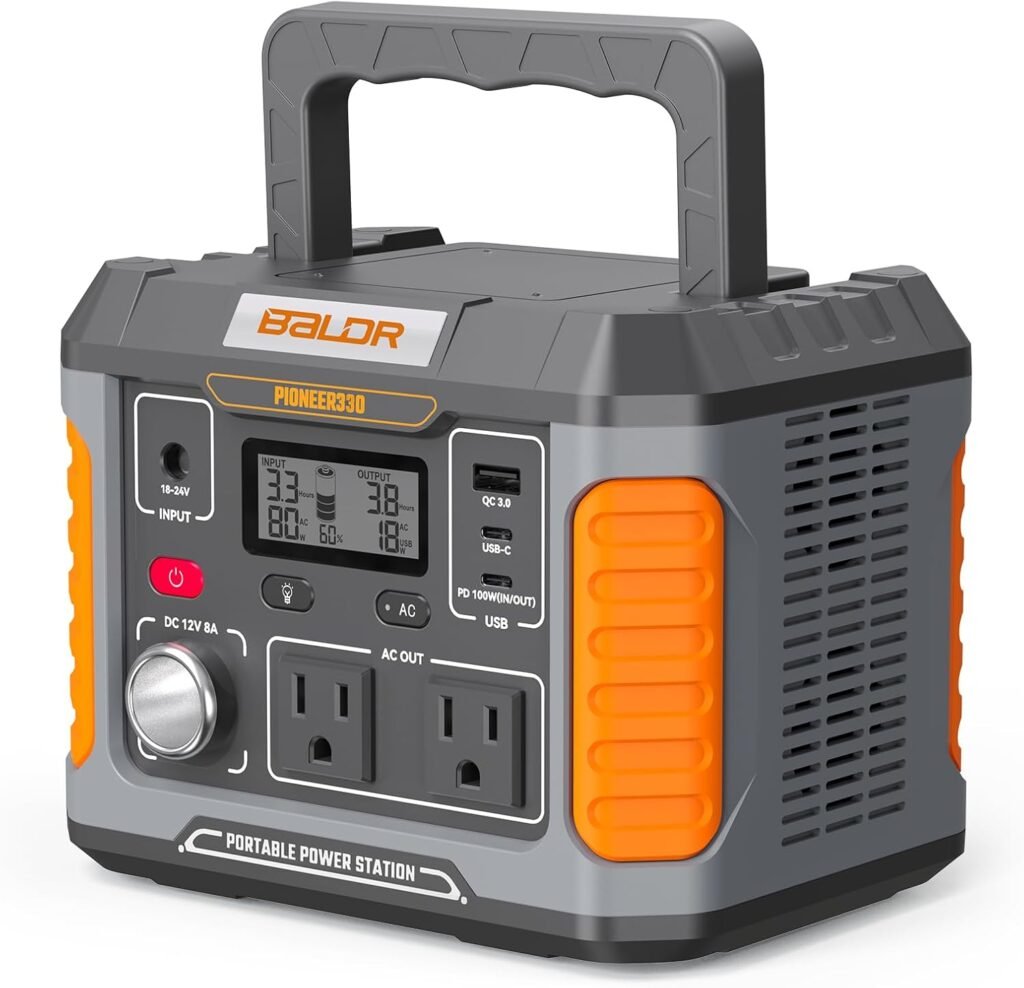 BALDR Portable Power Station, 1000W Output, 808Wh Capacity, AC Outlet, USB Ports, 110V Pure Sine Wave AC Outlet Backup Lithium Battery for Home Camping Emergency Use