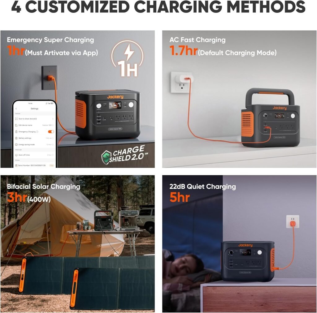 Jackery Explorer 1000 v2 Portable Power Station(2024 New),1070Wh LiFePO4 Battery,1500W AC/100W USB-C Output, 1 Hr Fast Charge, Solar Generator for Outdoor Camping,Off-grid Living,RV,Emergency (Renewed)