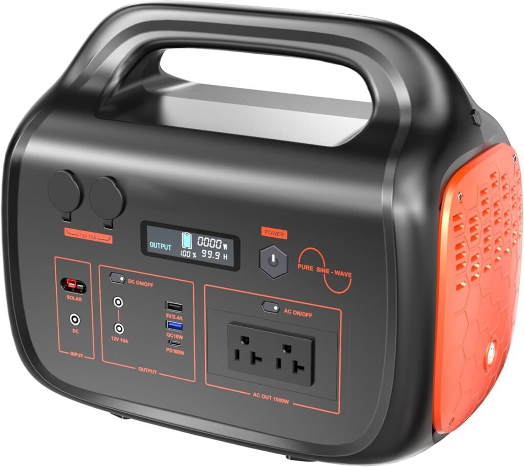 MONDAWE Portable Power Station 1000W - Solar Generator for Outdoors Camping