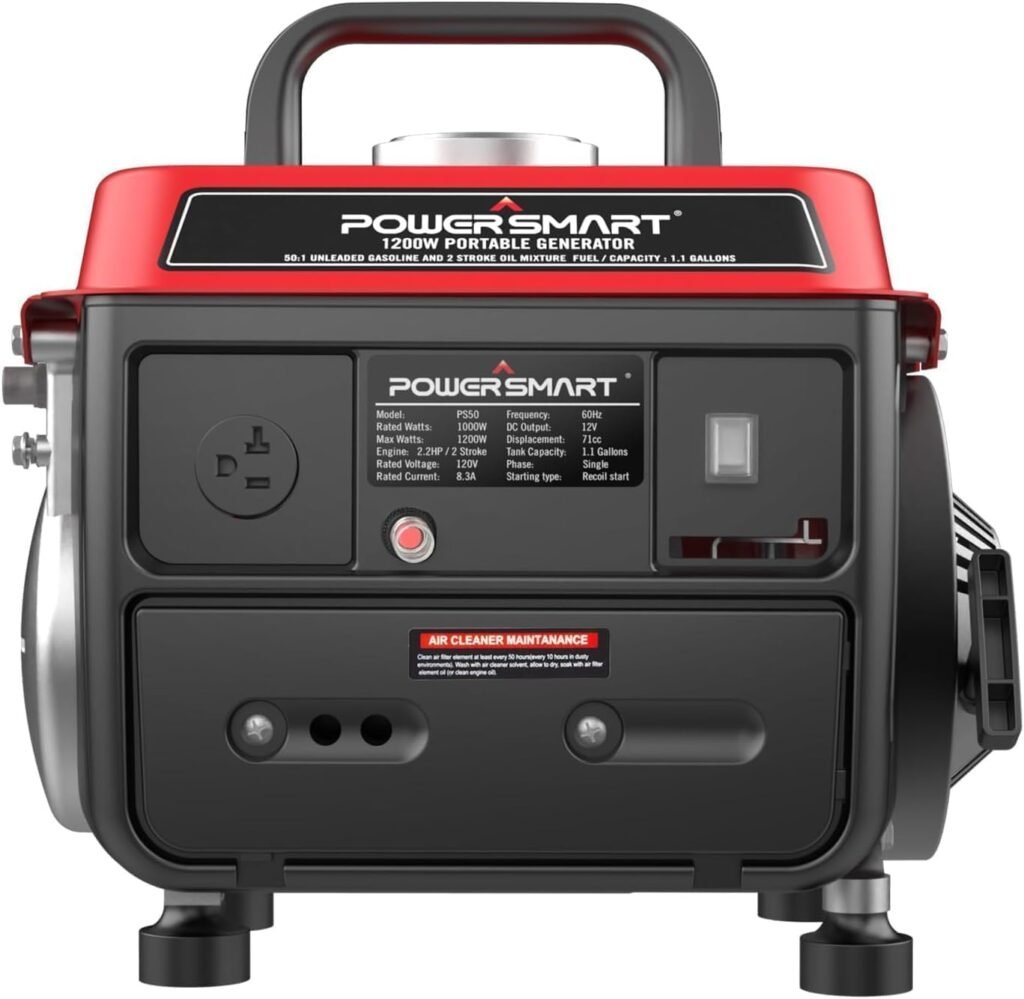 Powersmart 1200-Watt Portable Generator, Mini-Generator for Home and Outdoor Use, Ultralight, EPA Compliant (DB5010)
