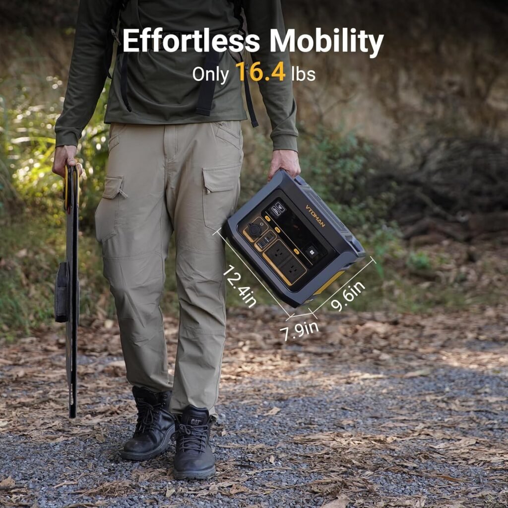 VTOMAN FlashSpeed 600 Portable Power Station, 499Wh LiFePO4 Battery, 600W AC (1200W Peak)/100W USB-C Output, Solar Generator (Solar Panel Optional) for Home Backup, Camping, Fishing, RVs