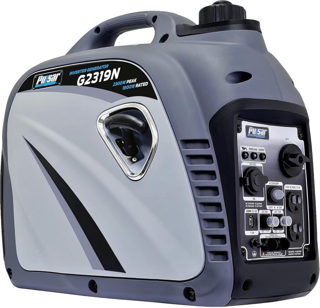 Pulsar 2,300W Portable Gas-Powered Quiet Inverter Generator With USB Outlet  Parallel Capability, Carb Compliant, G2319N