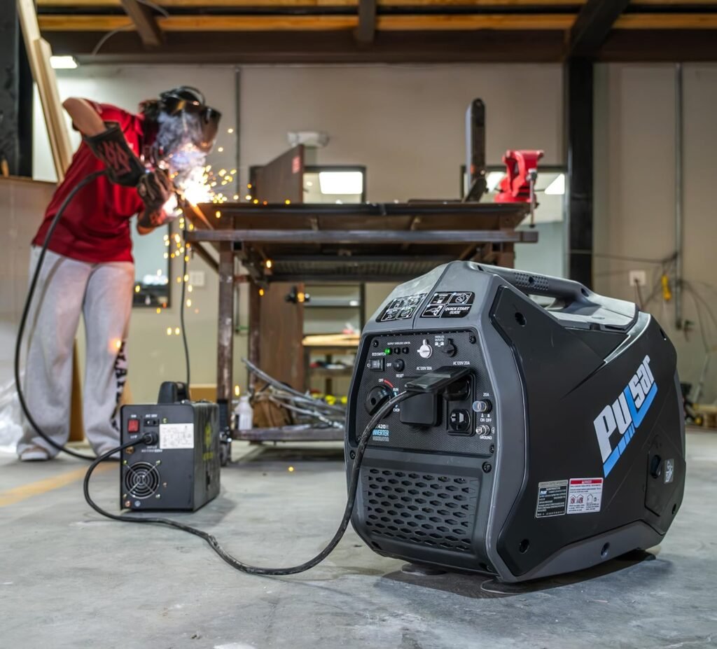 Pulsar 4,200W Portable Gas-Powered Quiet Inverter Generator for Home Emergency Backup, Parallel Capability, RV Ready, Long Run Time, GX420N