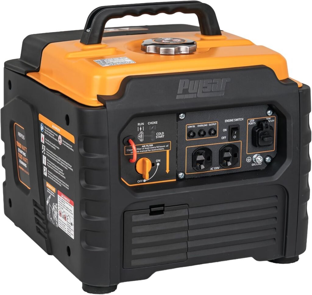 Pulsar Watt Tri Fuel Portable Inverter Generator, Remote Electric Start, CO Sensor, Parallel Capable, Super Quiet, Use for RV, Camping, Outdoor  Home, Gasoline, Propane, Natural Gas, NED95TiSRCO