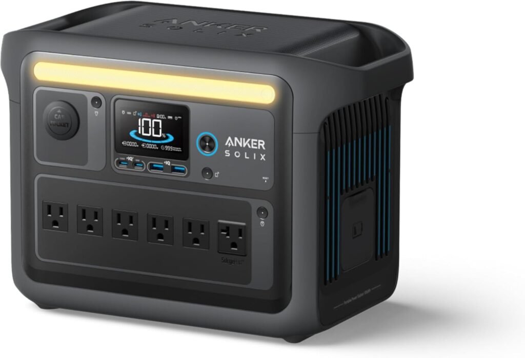 Anker SOLIX C1000 Portable Power Station with Water-Resistant Bag, 1800W Solar Generator, 1056wh LFP (LiFePO4) Battery, AC Outlets, Up to 2400W for Home, Power Outages, and Outdoor Camping