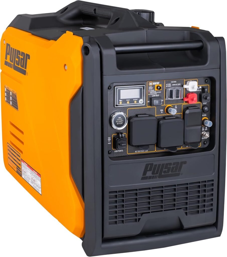 Pulsar Watt Portable Quiet Inverter Generator Gas Powered, Small Ultra Lightweight Quiet Generator for Camping, Tailgating, Home Backup