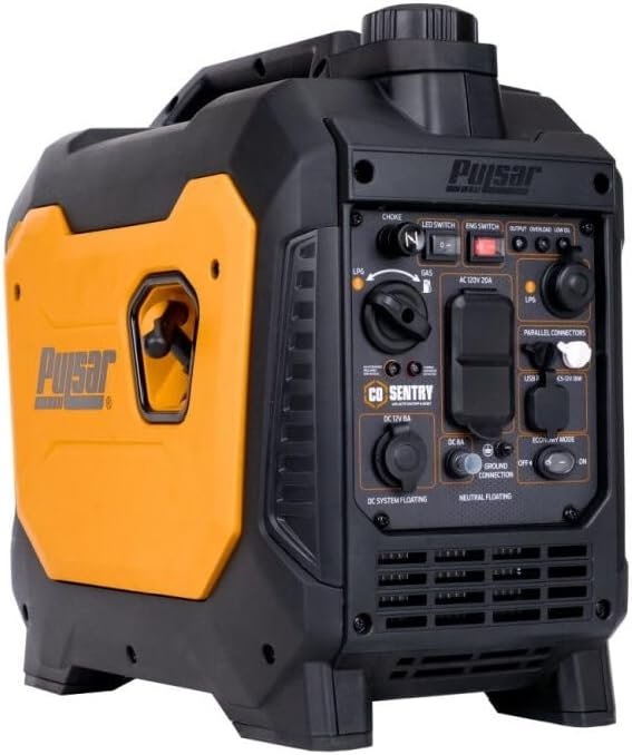 Pulsar Watt Portable Quiet Inverter Generator Gas Powered, Small Ultra Lightweight Quiet Generator for Camping, Tailgating, Home Backup