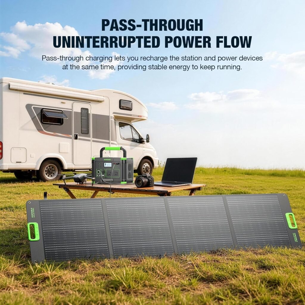 Solar Generator 1000W(2000W Peak)Portable Power Station, 110V Pure Sine Wave AC Outlets, 60W USB-C PD Fast Charging, Ports for RV Trip,Camping,Home Emergency Solar Generator 1000W(2000W Peak)Portable Power Station, 110V Pure Sine Wave AC Outlets, 60W USB-C PD Fast Charging, Ports for RV Trip,Camping,Home Emergency