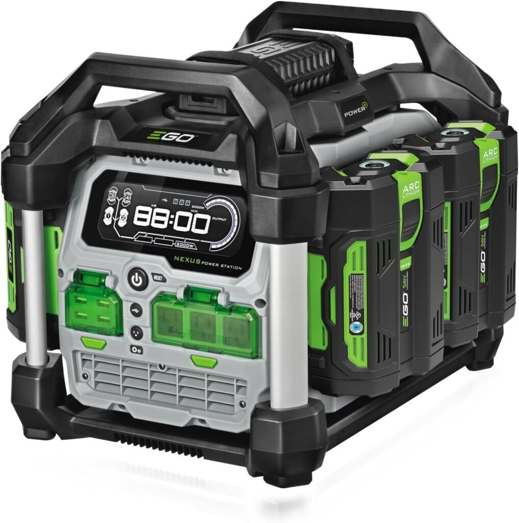 EGO POWER+ Portable Power Station, 1400W, Battery Powered, Inverter Generator for Home and Outdoor, Includes (2) 56V 6.0Ah Batteries and Charger - PST1405-2 EGO POWER+ Portable Power Station, 1400W, Battery Powered, Inverter Generator for Home and Outdoor, Includes (2) 56V 6.0Ah Batteries and Charger - PST1405-2