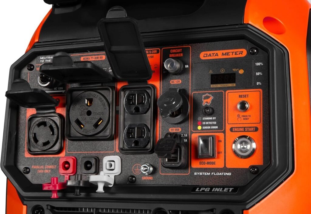 WEN 6800-Watt Dual Fuel RV-Ready Electric Start Portable Inverter Generator with Fuel Shut Off and CO Watchdog for Electric Vehicle Backup (DF680iX) WEN 6800-Watt Dual Fuel RV-Ready Electric Start Portable Inverter Generator with Fuel Shut Off and CO Watchdog for Electric Vehicle Backup (DF680iX)