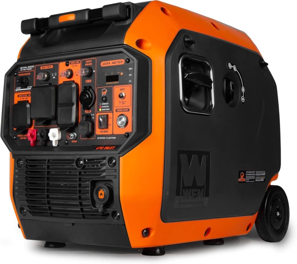 WEN 6800-Watt Dual Fuel RV-Ready Electric Start Portable Inverter Generator with Fuel Shut Off and CO Watchdog for Electric Vehicle Backup (DF680iX) WEN 6800-Watt Dual Fuel RV-Ready Electric Start Portable Inverter Generator with Fuel Shut Off and CO Watchdog for Electric Vehicle Backup (DF680iX)