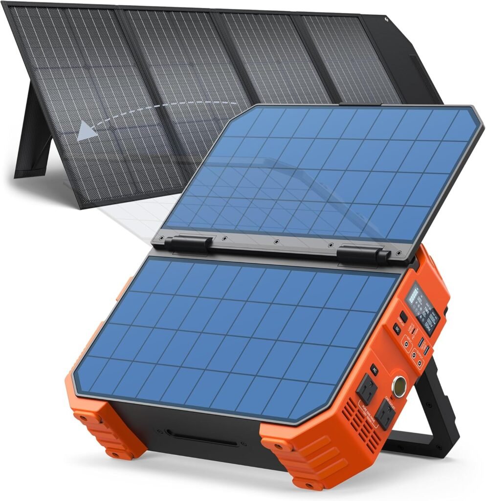 BLAVOR Portable Power Station with 120W Solar Panel, 1600W (Peak 3200W) Solar Generator Built-in Solar Panel, 1024Wh LiFePO4 Battery, 100W USB-C Fast Charge BLAVOR Portable Power Station with 120W Solar Panel, 1600W (Peak 3200W) Solar Generator Built-in Solar Panel, 1024Wh LiFePO4 Battery, 100W USB-C Fast Charge
