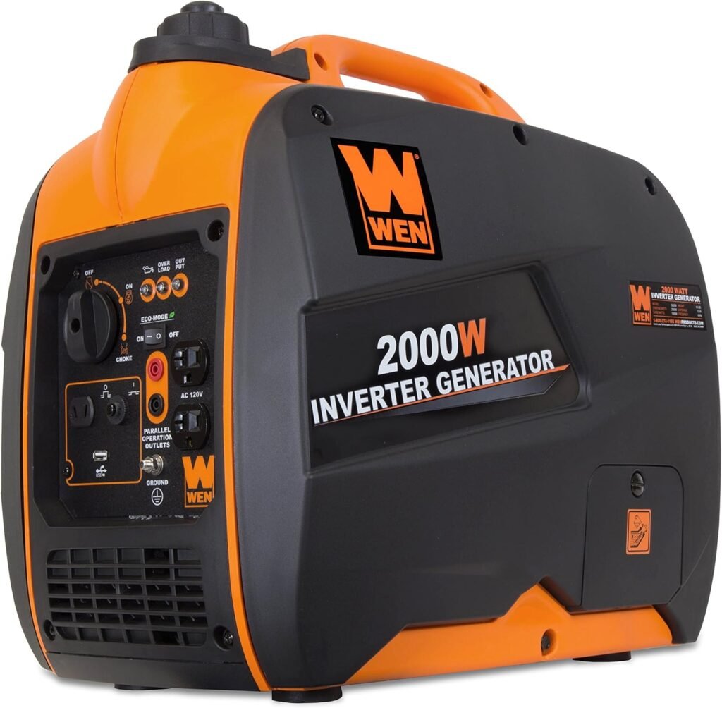 WEN 56200i 2000-Watt Gas Powered Portable Inverter Generator, CARB Compliant,Black Orange WEN 56200i 2000-Watt Gas Powered Portable Inverter Generator, CARB Compliant,Black Orange