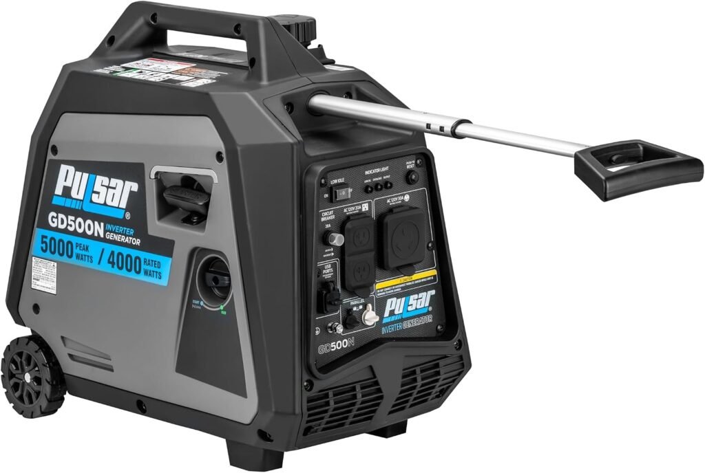 Pulsar Products GD500N, 5000W Portable super-quiet Inverter Generator, RV-Ready, CARB Compliant