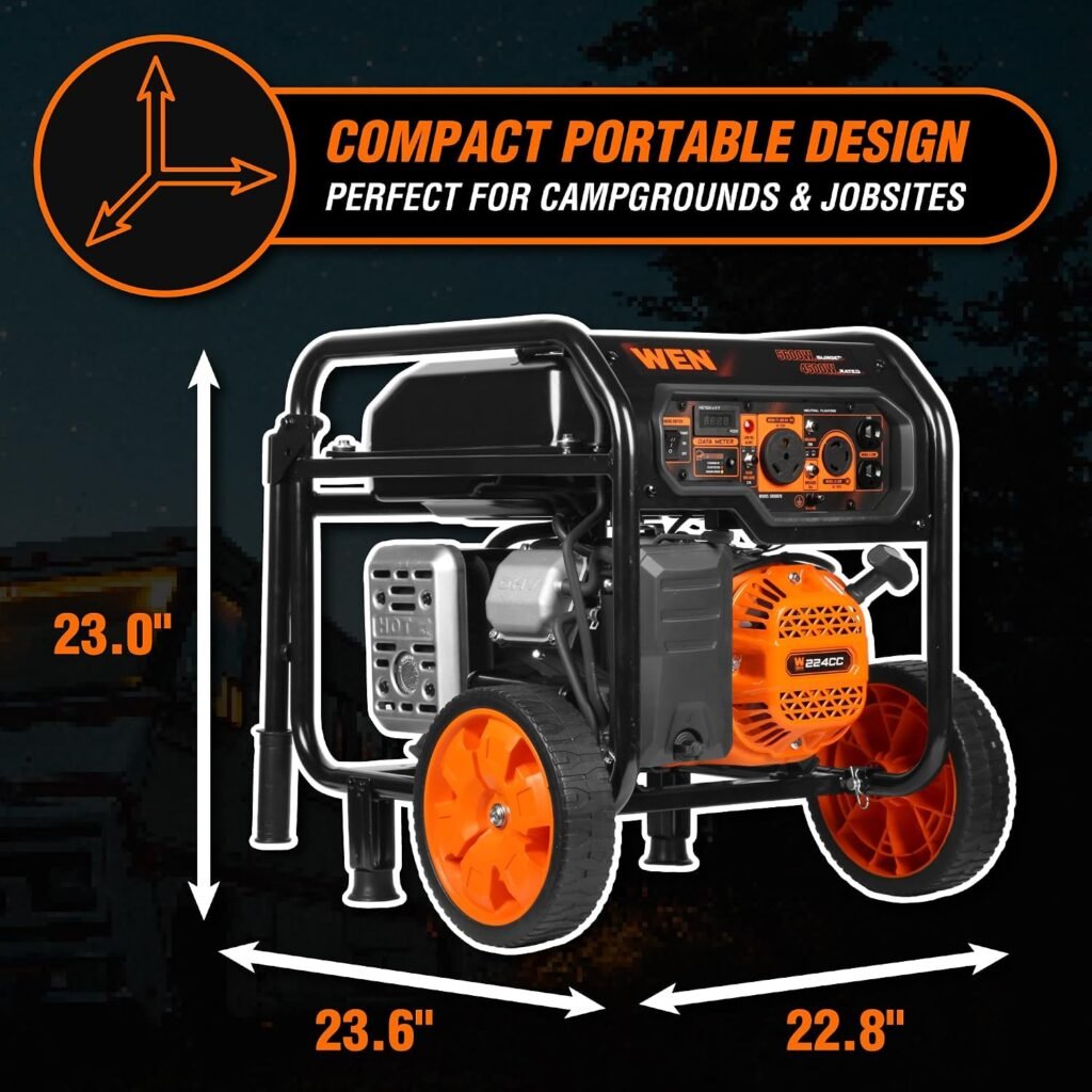 WEN 5600-Watt Portable Generator, Electric Start, 224cc, Transfer-Switch and RV-Ready with CO Shutdown Sensor (GN5602X) WEN 5600-Watt Portable Generator, Electric Start, 224cc, Transfer-Switch and RV-Ready with CO Shutdown Sensor (GN5602X)