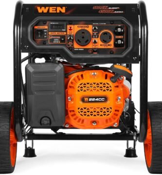 WEN 5600-Watt Portable Generator, Electric Start, 224cc, Transfer-Switch and RV-Ready with CO Shutdown Sensor (GN5602X)